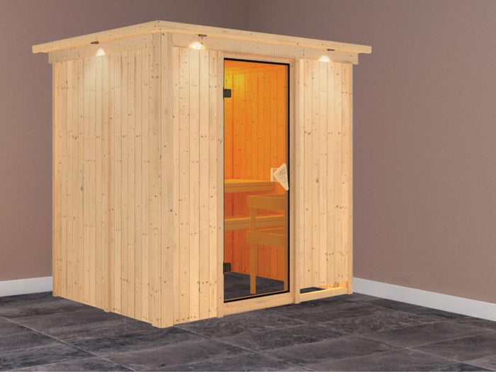 Bodin - Karibu Sauna ohne Ofen - mit Dachkranz -