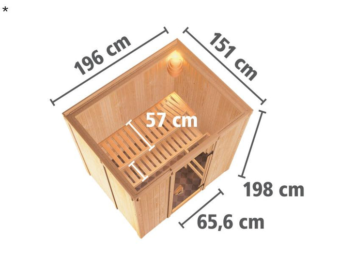 Bodin - Karibu Sauna ohne Ofen - ohne Dachkranz -