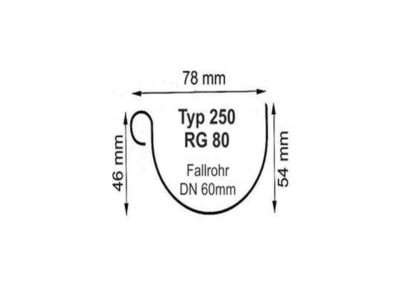 Dachrinnen Set 482Ax für RG 80, braun 6 x 300 cm, 6-Eck-Dach
