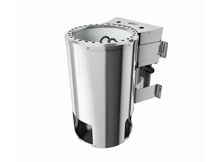 Daria - Karibu Sauna Plug & Play 3,6 kW Bio Ofen, ext. Steuerung - ohne Dachkranz - Moderne Saunatür