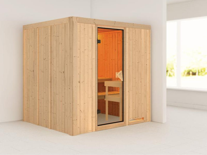 Daria - Karibu Sauna Plug & Play ohne Ofen - ohne Dachkranz -