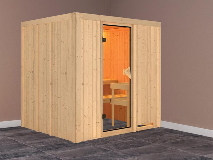 Daria - Karibu Sauna Plug & Play ohne Ofen - ohne Dachkranz -