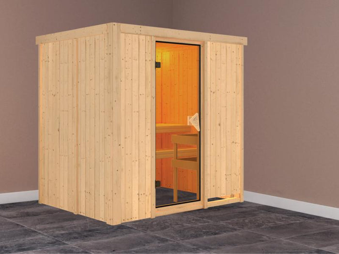 Fanja - Karibu Sauna Plug & Play ohne Ofen - ohne Dachkranz -