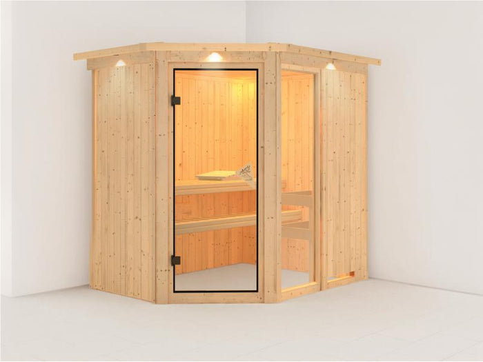 Fiona 1 - Karibu Sauna ohne Ofen - mit Dachkranz -