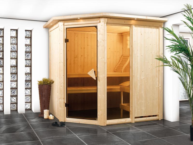 Fiona 1 - Karibu Sauna ohne Ofen - mit Dachkranz -