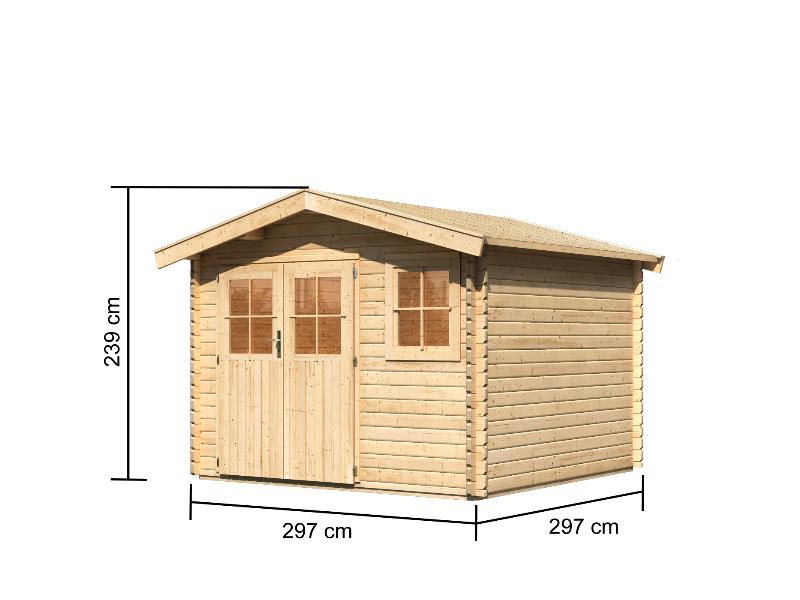 Gartenhaus 38 mm Felsenau 3 naturbelassen