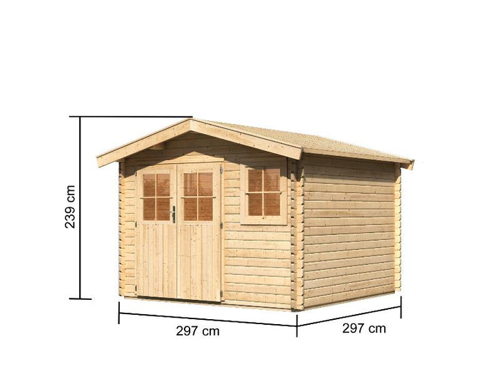 Gartenhaus 38 mm Felsenau 3 naturbelassen