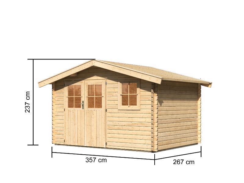 Gartenhaus 38 mm Felsenau 4 naturbelassen