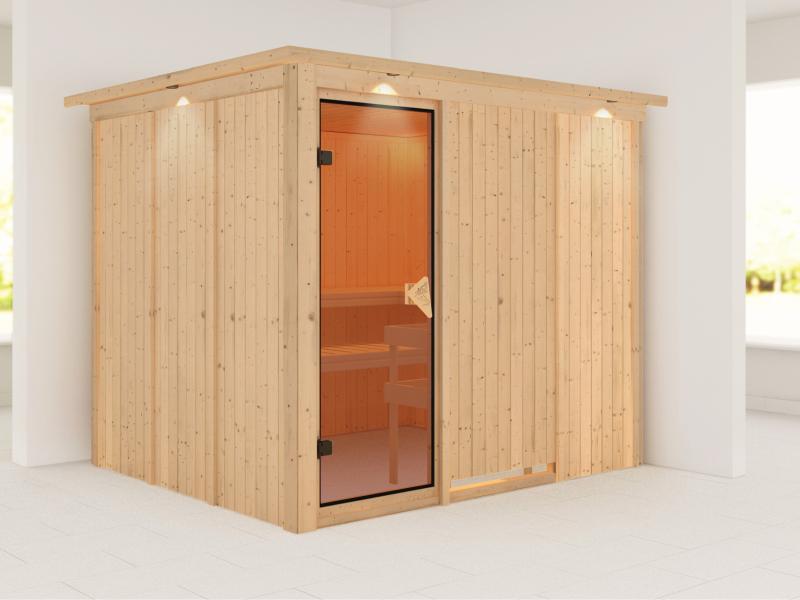 Gobin - Karibu Sauna ohne Ofen - mit Dachkranz -