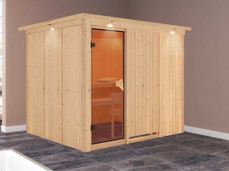 Gobin - Karibu Sauna ohne Ofen - mit Dachkranz -