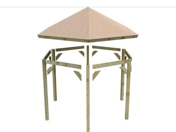 Karibu 6-Eck Pavillon Classic Oslo 2 kdi Sparset inkl. Schindeln