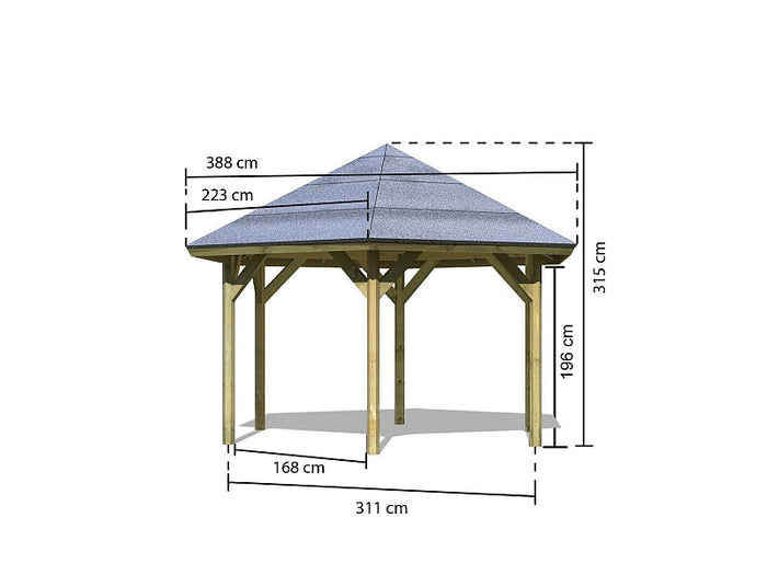 Karibu 6-Eck Pavillon Classic Oslo 2 kdi