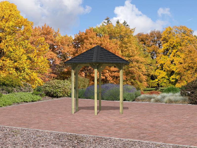 Karibu 6-Eck Pavillon Eco Lissabon Sparset inkl. Schindeln