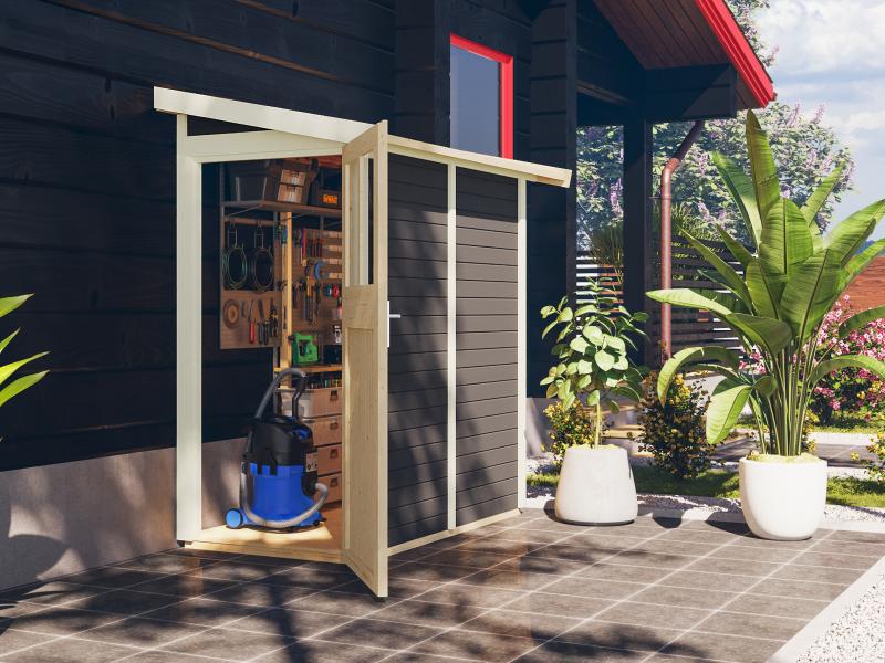 Karibu Anlehngartenhaus Görlitz terragrau 19 mm