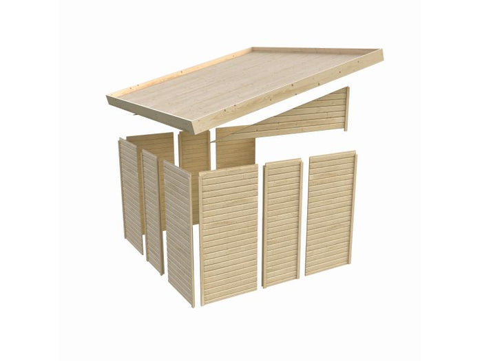 Karibu Anlehngartenhaus Görlitz terragrau 19 mm