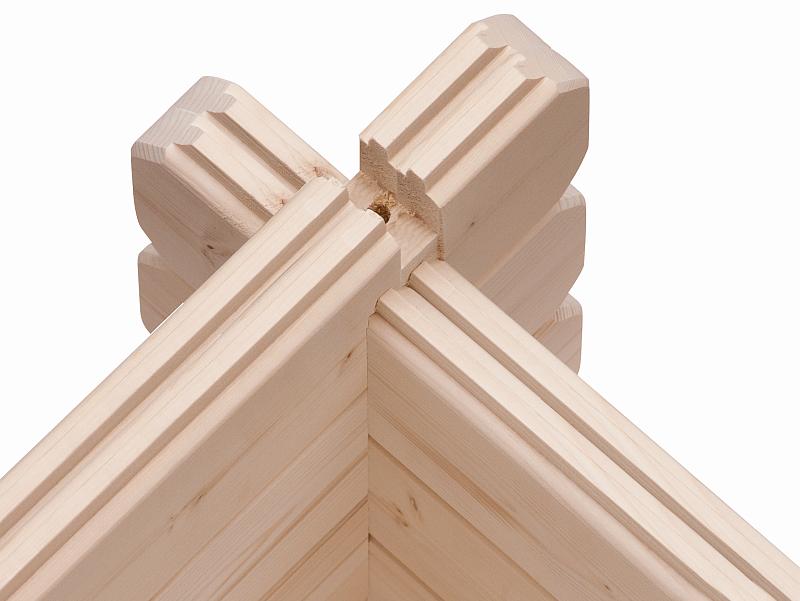 Karibu Blockbohlengarage Flachdach 40 mm natur