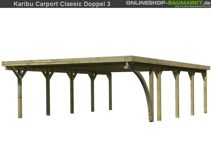 Karibu Carport Classic Doppel 3 mit 1 Einfahrtsbogen kdi