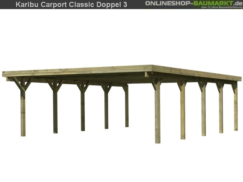 Karibu Carport Classic Doppel 3 ohne Einfahrtsbogen kdi