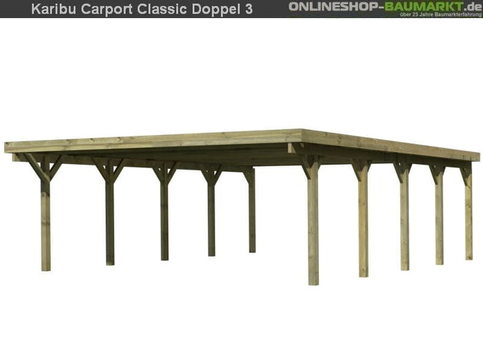Karibu Carport Classic Doppel 3 ohne Einfahrtsbogen kdi