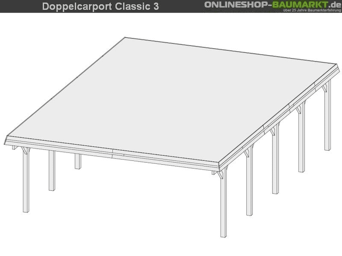 Karibu Carport Classic Doppel 3 ohne Einfahrtsbogen kdi