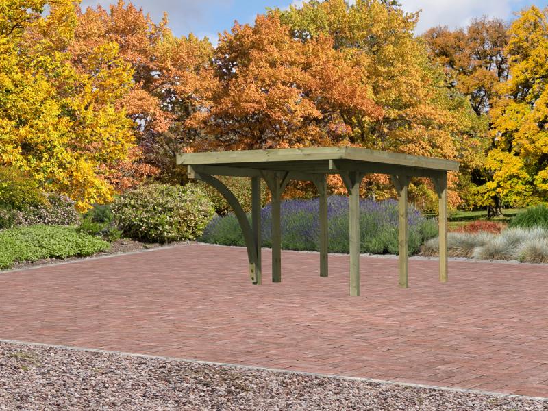 Karibu Carport Classic Einzel 1 mit 1 Einfahrtsbogen kdi