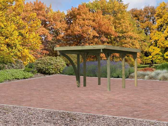 Karibu Carport Classic Einzel 1 mit 1 Einfahrtsbogen kdi