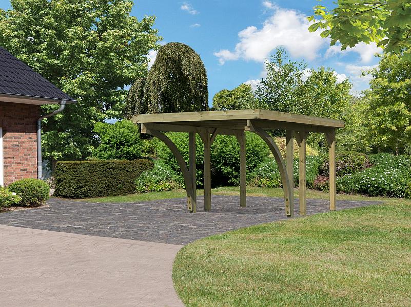 Karibu Carport Classic Einzel 1 mit 2 Einfahrtsbögen kdi