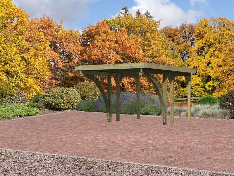Karibu Carport Classic Einzel 1 mit 2 Einfahrtsbögen kdi