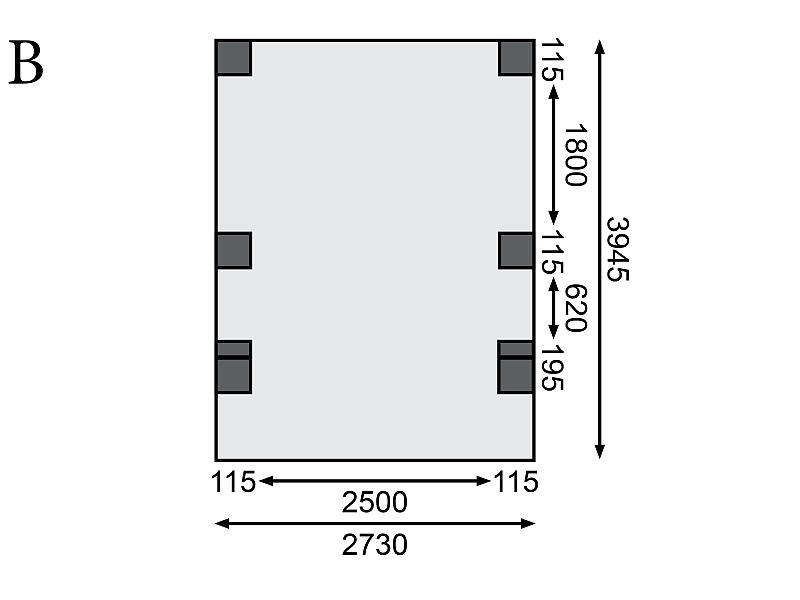 Karibu Carport Classic Einzel 1 mit 2 Einfahrtsbögen kdi