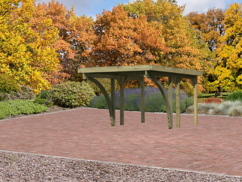 Karibu Carport Classic Einzel 1 mit 2 Einfahrtsbögen kdi