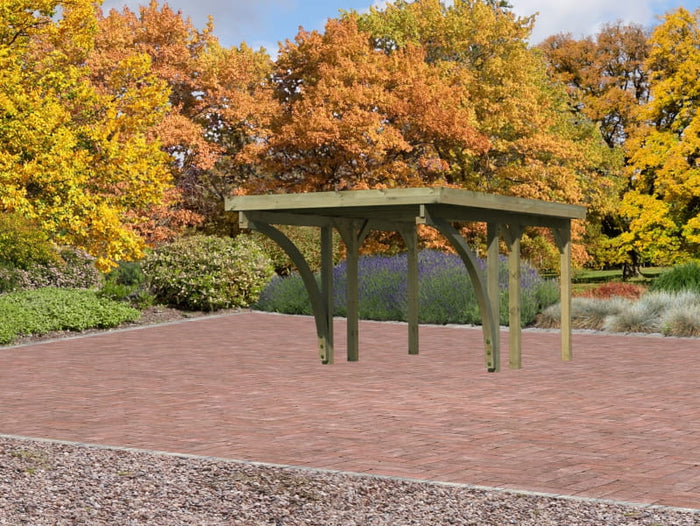 Karibu Carport Classic Einzel 1 mit 2 Einfahrtsbögen kdi