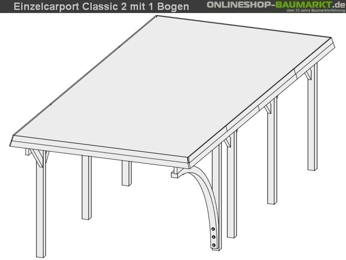 Karibu Carport Classic Einzel 2 mit 1 Einfahrtsbogen kdi