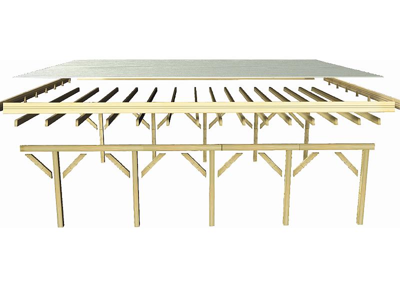 Karibu Carport Classic Einzel 2 ohne Einfahrtsbogen kdi