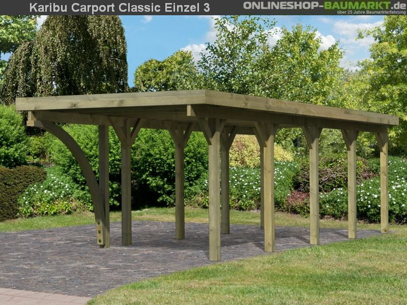 Karibu Carport Classic Einzel 3 mit 1 Einfahrtsbogen kdi