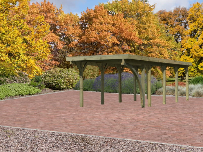 Karibu Carport Classic Einzel 3 mit 1 Einfahrtsbogen kdi