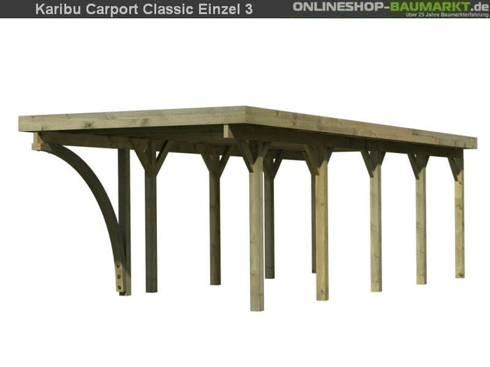 Karibu Carport Classic Einzel 3 mit 1 Einfahrtsbogen kdi