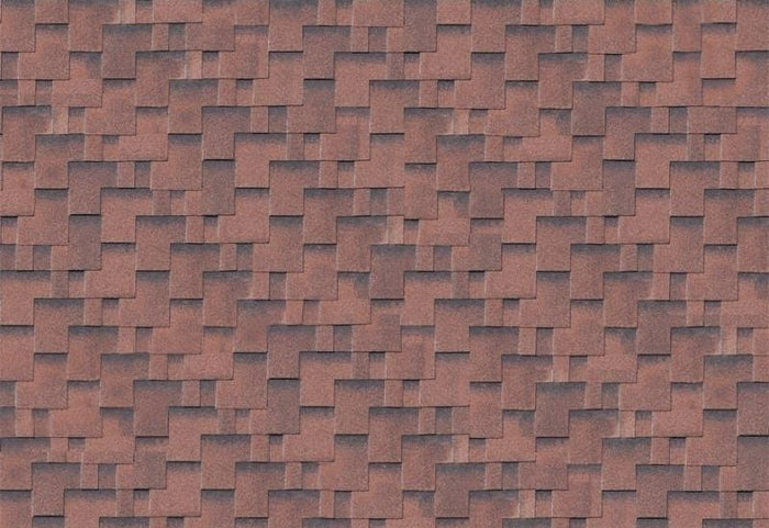 Karibu Dachschindeln Asymetrisch rot geflammt 4 Pakete