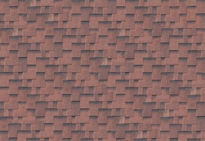 Karibu Dachschindeln Asymetrisch rot geflammt 5 Pakete