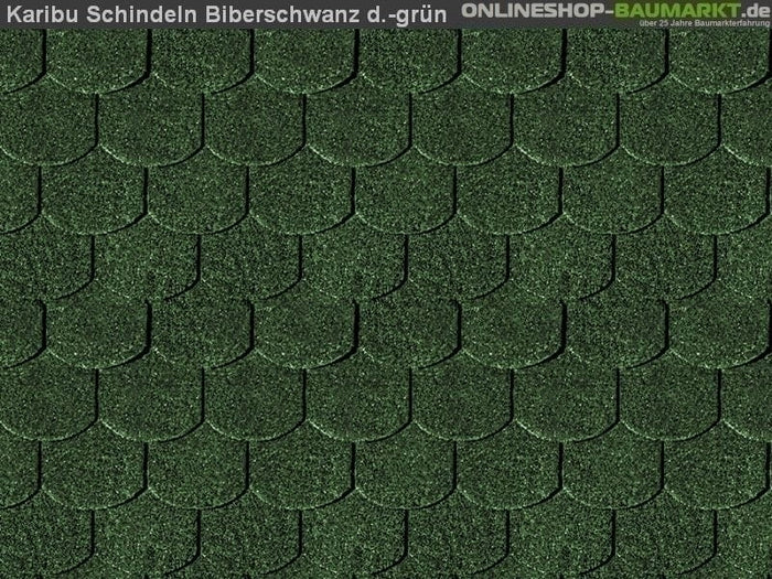 Karibu Dachschindeln Biberschwanz dunkelgrün 14 Pakete