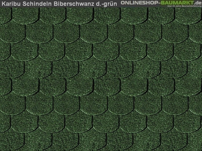 Karibu Dachschindeln Biberschwanz dunkelgrün 17 Pakete