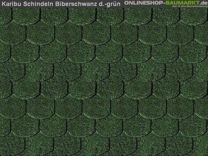 Karibu Dachschindeln Biberschwanz dunkelgrün 20 Pakete