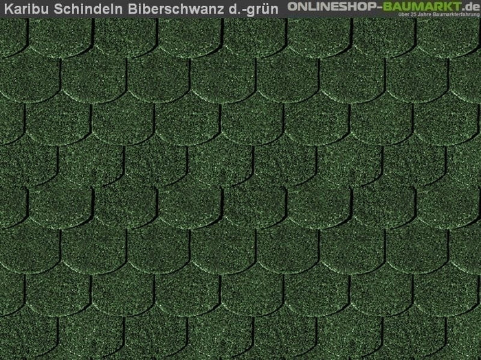 Karibu Dachschindeln Biberschwanz dunkelgrün 4 Pakete