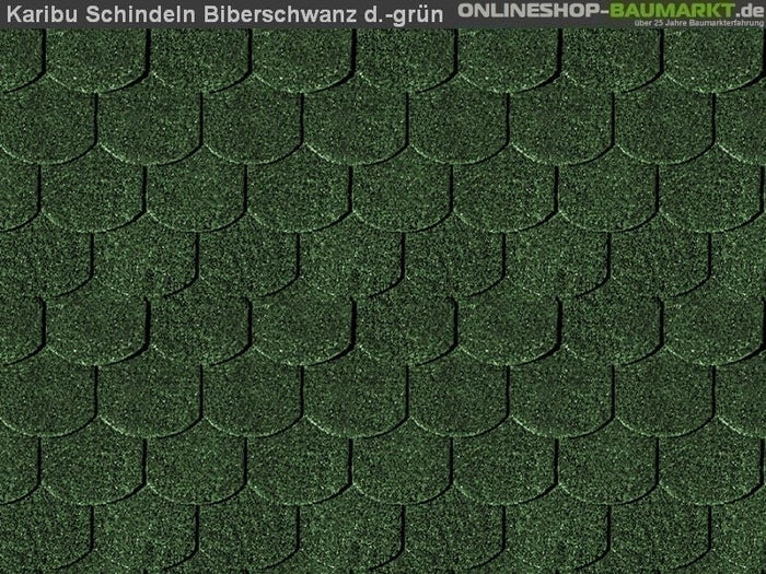 Karibu Dachschindeln Biberschwanz dunkelgrün 7 Pakete