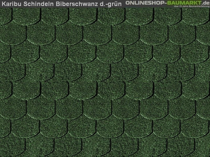 Karibu Dachschindeln Biberschwanz dunkelgrün 8 Pakete