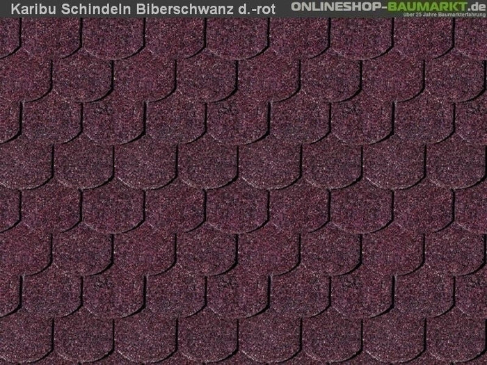 Karibu Dachschindeln Biberschwanz dunkelrot 10 Pakete