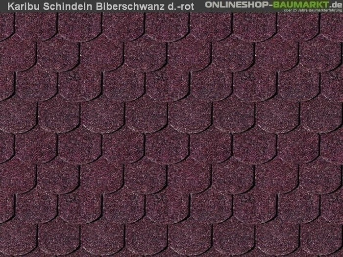 Karibu Dachschindeln Biberschwanz dunkelrot 12 Pakete