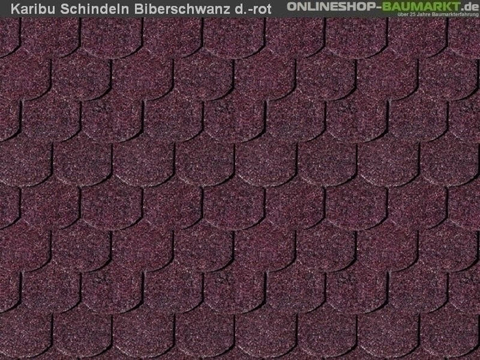 Karibu Dachschindeln Biberschwanz dunkelrot 16 Pakete