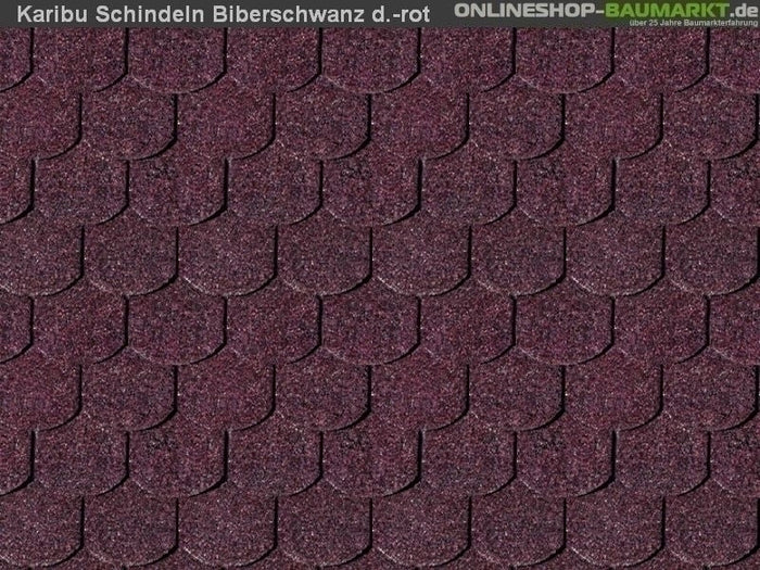 Karibu Dachschindeln Biberschwanz dunkelrot 17 Pakete