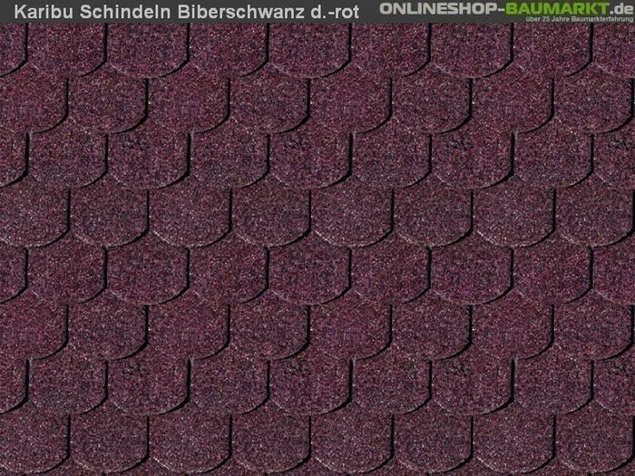 Karibu Dachschindeln Biberschwanz dunkelrot 1 Paket