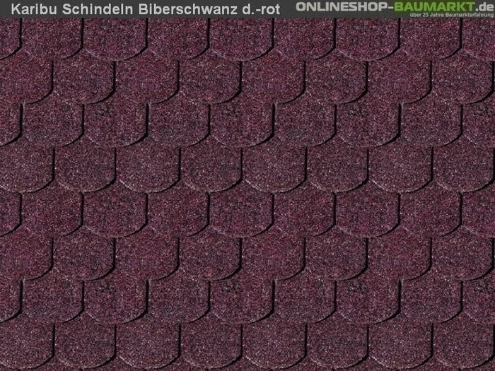 Karibu Dachschindeln Biberschwanz dunkelrot 21 Pakete